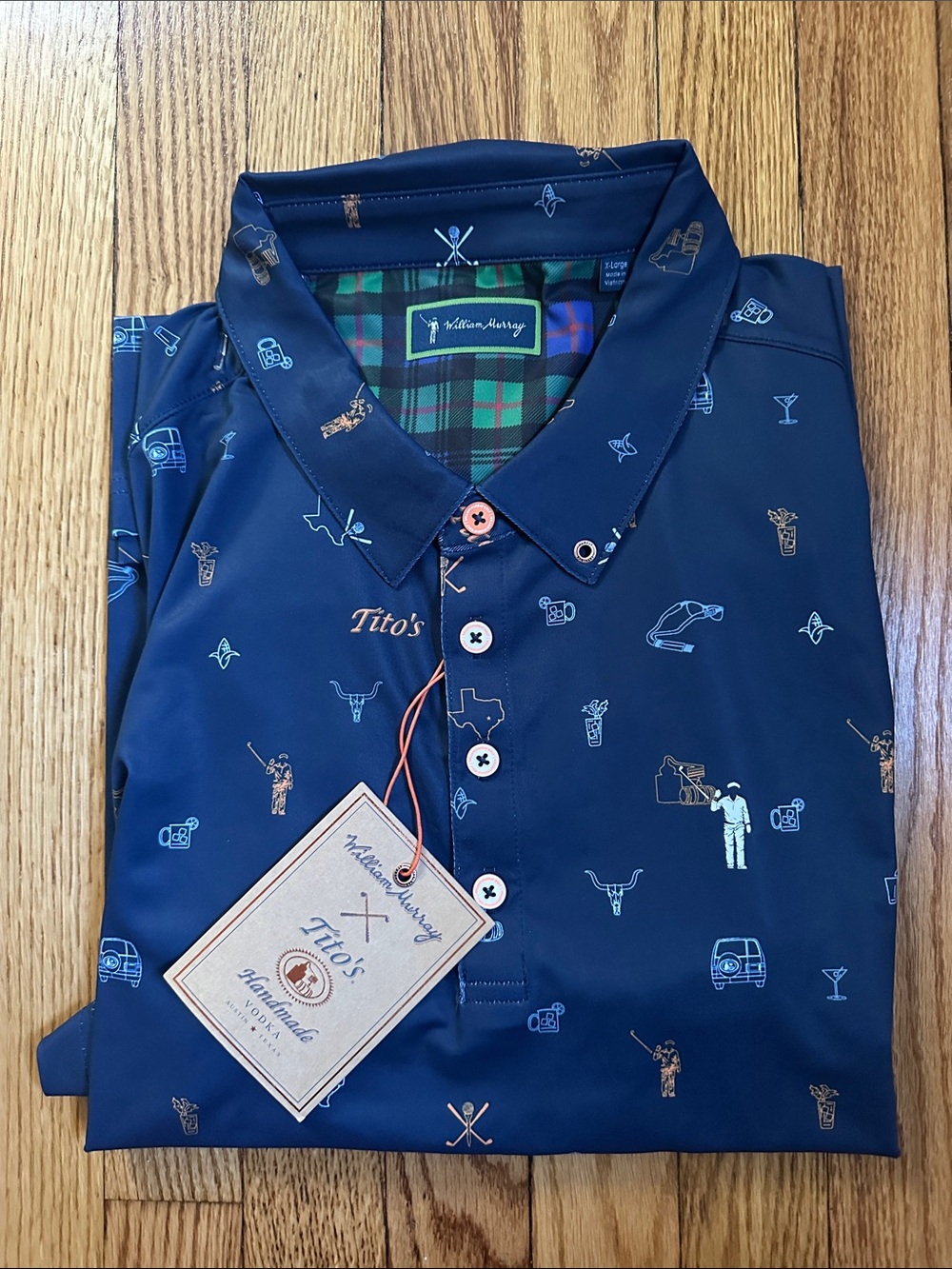 William Murray Golf Navy Printed Men's Button-Down Shirt
